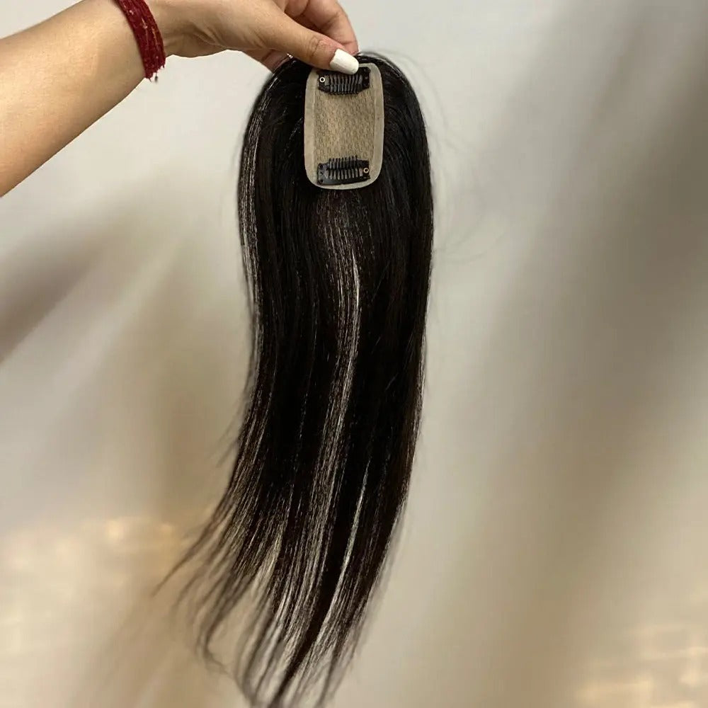 Small Scalp Topper Hair Extensions For Women | Silk base & 100% Human Hair