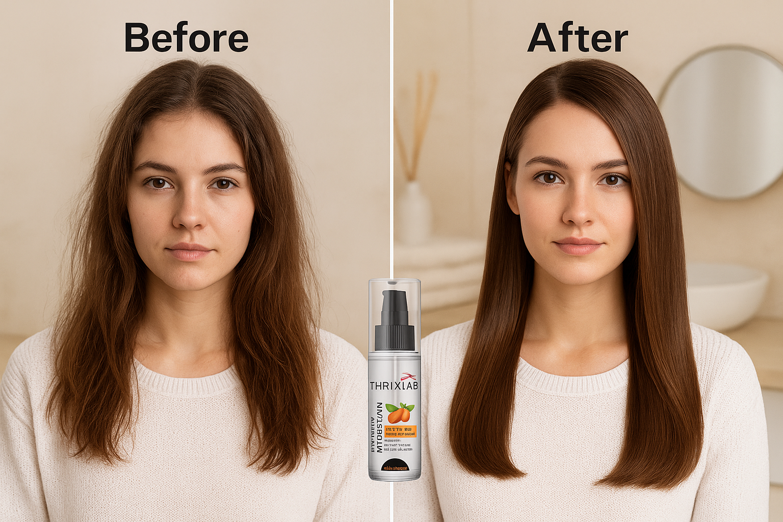 HAIR SERUM- With Macademia Oil & Vitamin E, "Frizz-Free. Silky Smooth. Always You"